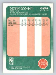 lot 200 image: Dennis Rodman RC 1988 Topps #43 Rookie Vintage Basketball Card