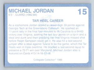 lot 231 image: Michael Jordan 1989 UNC Collegiate Collection #15, Coca Cola Basketball Card