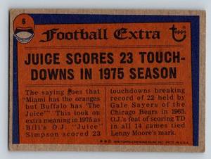 lot 253 image: OJ Simpson 1976 Topps #6 Record Breaker Vintage Football Card