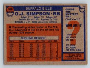 lot 271 image: OJ Simpson 1976 Topps #300 All-Pro Vintage Football Card