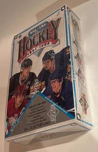 lot 350 image: 1991-92 NHL Upper Deck UnopenedSealed Box of Packs Hockey Cards