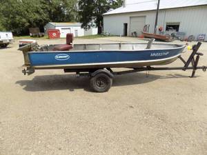 1970 Alumacraft with Johnson Sea Horse & Bunk trailer