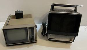 lot 3 image: Two Vintage Portable TVs 1 Sony 1 Panasonic