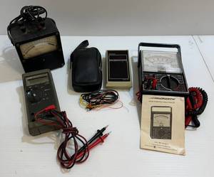 lot 5 image: Group Of Misc. Volt Meters & Multitesters Some Vintage