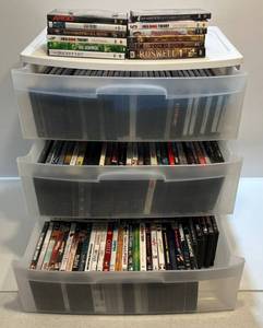 lot 6 image: Three Drawer Bin Filled With Misc. DVDs