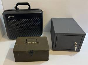 lot 29 image: Three Metal Storage Boxes Two With Locks -N- Keys