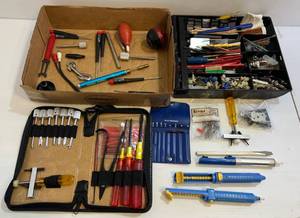 lot 42 image: Group Of Misc. Electronic Tools, Electronic Parts And More