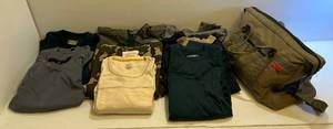 lot 56 image: Group Of Lightly Used Mens Activewear Size XL-XXL (Some XL-XXL Tall) With Heavy Canvas Patrol Brand Handbag