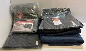 lot 105 image: Moving Tarps In Various Sizes 3 40x72 Black , 2 Blue 72 x 80,  1 72 x 80 Camo,