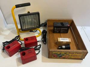 lot 216 image: Group Of Three Older Milwaukee Chargers (Lightly Used W New Battery NIB) And More