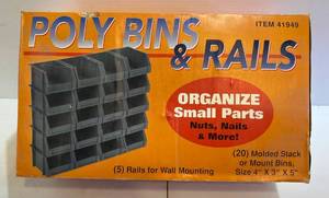 lot 342 image: Poly Organizer Bins & Rails NIB