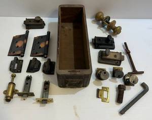 lot 256 image: Misc. Vintage Door Latches And More
