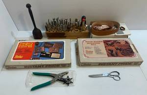 lot 272 image: Large Group Of Leather Working Stamp Tools And More