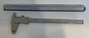 lot 288 image: Vintage 8 Mitutoyo Caliper Made In Japan & Misc. Tri Ruler