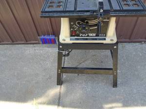 lot 110 image: Protech aluminum 10 table saw. Used condition. Has fence but no miter. Tested & works. As shown.