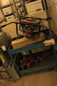 lot 6 image: Centura Tecumseh Gas Powered Auger Drill for Post Holes, etc. 2 Auger Bits Included - DOES NOT INCLUDE CART