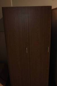lot 55 image: Wooden 2-Door Cabinet w Shelves, 34 x 34 x 68