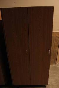 lot 56 image: Wooden 2-Door Cabinet w Shelves, 34 x 34 x 68