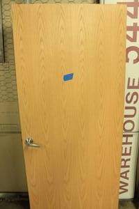 lot 66 image: Wooden Door with Hinge and Handle, Solid Core