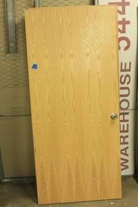 lot 68 image: Wooden Door with Hinges and Knob, Solid Core