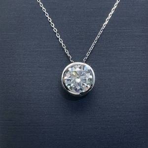 Timeless Elegance 2.00 Carat Moissanite Bezel Set Solitaire Necklace in 14K White Gold VIDEO
