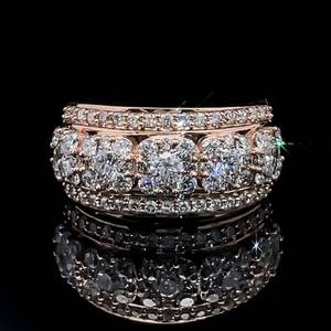 1.50 Carat Diamond 5-Large Cushion Clusters Ring in 14k Rose Gold $4900 Retail VIDEO
