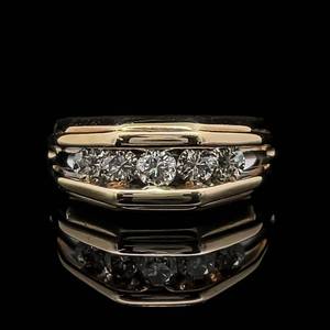 Gents .90 Carat Diamond Geometric Top Channel Ring in 14k Yellow Gold w Independent Appraisal VIDEO