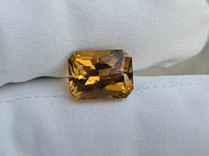 8.79 Carat Rich Bourbon Citrine Radiant Cut Gemstone