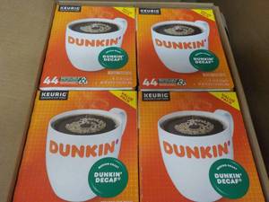 4 - 44 ct Keurig Dunkin Decaf Coffe...