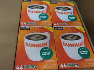 4 - 44 ct Keurig Dunkin Decaf Coffe...