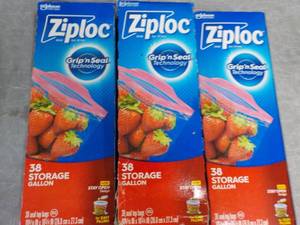 3 - 38 ct Ziploc Gallon Storage Bag...
