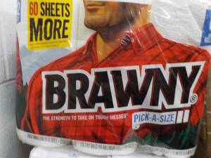 6 Large Rolls Brawny Paper Towels...