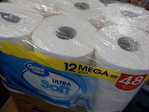 12 Mega Rolls Great Value 2 Ply Toi...