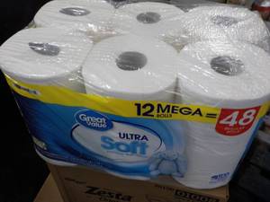 12 Mega Rolls Great Value 2 Ply Toi...