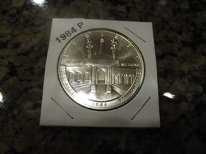 1984-P (Philadelphia Mint) Los Angeles 23rd Olympic Games (Collosseum) Silver Commemorative Dollar