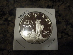 1986-S (San Francisco Mint) Statue of LibertyEllis Island Silver Commemorative Dollar