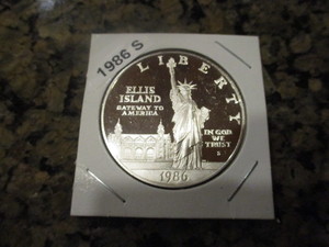1986-S (San Francisco Mint) Statue of LibertyEllis Island Silver Commemorative Dollar