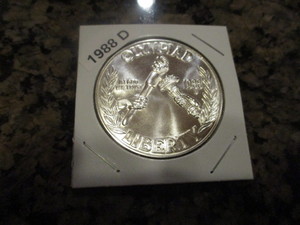 1988-D (Denver Mint) Olympic (Torch Passing) Silver Commemorative Dollar