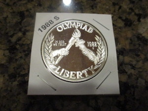 1988-S (San Francisco Mint) Olympic (Torch Passing) Silver Commemorative Dollar
