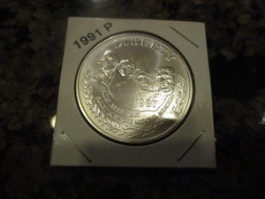 1991-P (Philadelphia Mint) Golden Anniversary Mount Rushmore Silver Commemorative Dollar