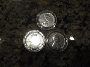 Set of 1943 WWII Emergency Issue Steel Pennies (Philadelphia, Denver and San Francisco Mint)