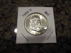 1958-D Franklin Silver Half Dollar - Cartwheel Effect and Original Mint Luster