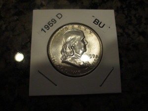 1959-D Franklin Silver Half Dollar - Cartwheel Effect and Original Mint Luster