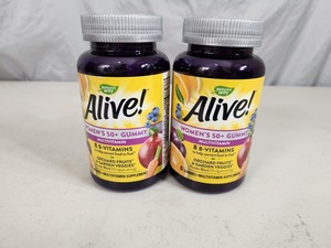 2 New Bottles of Alive Womens 50 Gummies