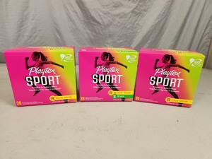 3 New Boxes of Playtex Sport Tampons