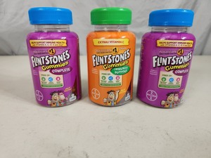 3 New Bottles of Flintstone Gummy Vitamins