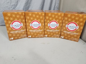 4 New Boxes of Scooters Carmelicious Coffee KCups