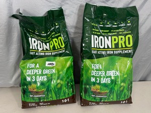 2 New 15 Lb Bags of Iron Pro Lawn Food