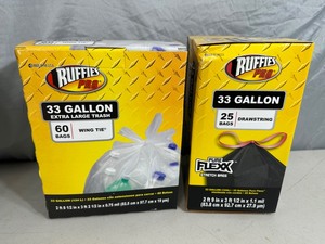 2 New Boxes of 33 Gallon Trash Bags