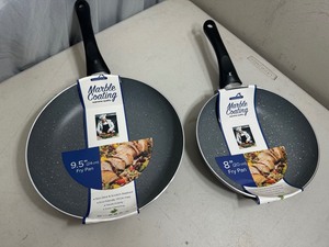 2 New Marble Coating Frying Pans